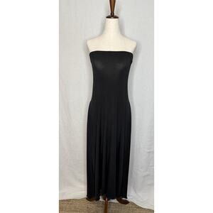 Women's black dress Vintage D.N. Evans Strapless High Low Dress